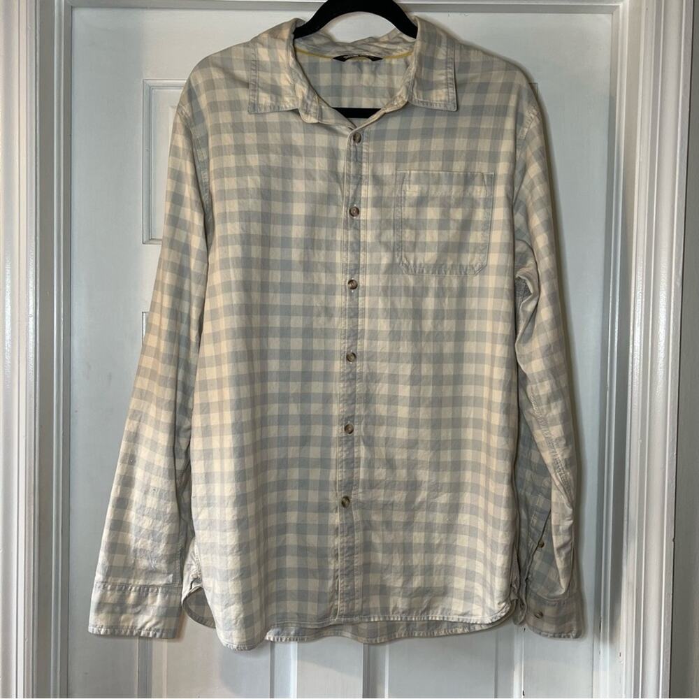 The North Face Light Blue & Tan Checkered Long Sleeved Shirt Men’s Size L